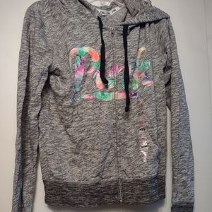NWT Victoria's Secret Pink tropical logo zip up hoodie
